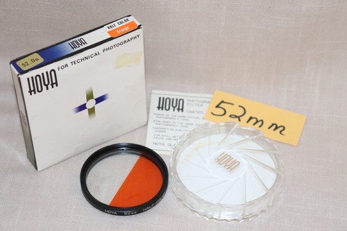 New Vtg HOYA 52mm Half Color ORANGE FILTER Japan 52mm Blue Half Color/Orange Ftr - Picture 2 of 8