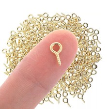 Small Tiny Brass Screw Eye 12mm 14mm 18mm Picture Frame Hoops Hook Hanging Dolls