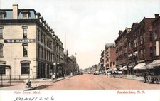 c1905 Main Street West Signs People Scene Downtown Amsterdam NY P460