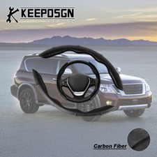 Cubierta de volante de auto de fibra de carbono de 15 pulgadas de cuero negra para Nissan Armada