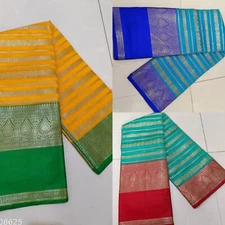 Women's Kanjeevaram Silk  Saree with Separate blouse piece