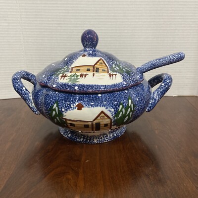 Cook's Bazaar HOLLY MOUNTAIN LODGE SOUP TUREEN W/COVER & LADLE