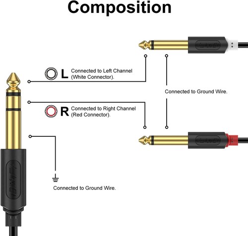 Gold Plated Stereo Y Splitter Cable - Flexible Design - Excellent Sound - 6 Feet - Picture 4 of 9