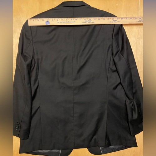 John Alexander 100% Worsted Wool Black Suit Jacket Blazer 46R - Picture 9 of 10