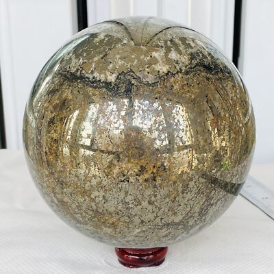 Natural Chalcopyrite Quartz Crystal Ball Energy Reiki Healing 5100G