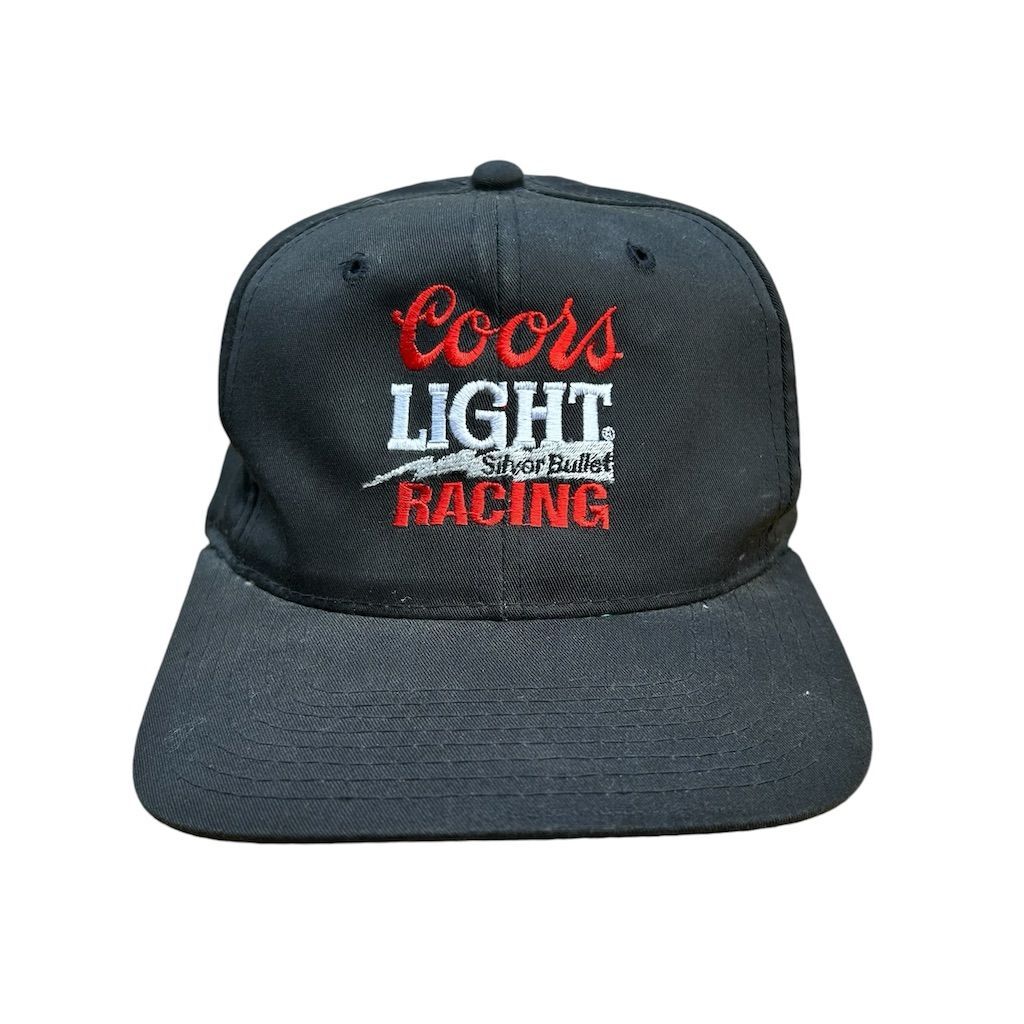 PONY Cappello vintage Coors Light Racing ricamato nero NASCAR auto corsa coda di cavallo