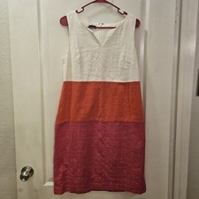 Talbots women's midi sheath colorblock dress size 8
