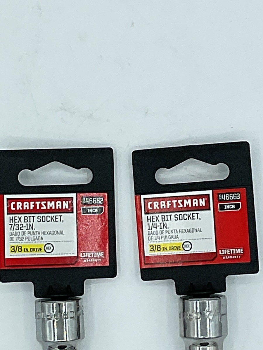 Craftsman Hex Bit Sockets 7/32”, 1/4” - 3/8