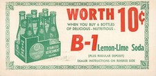 1952 B-1 Lemon Lime Soda Grocery Store Coupon St Louis Mo Vitamin Drink Nerves