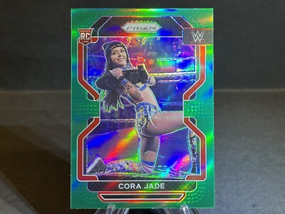 Cora Jade 2022 Panini Prizm WWE Green Refractor Rookie Card #188