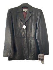 Charles Klein Womans Small Black Soft Leather Jacket
