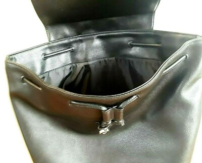 VS Black Faux Leather Backpack Carryall Tote Magnetic Snap  display picture 1