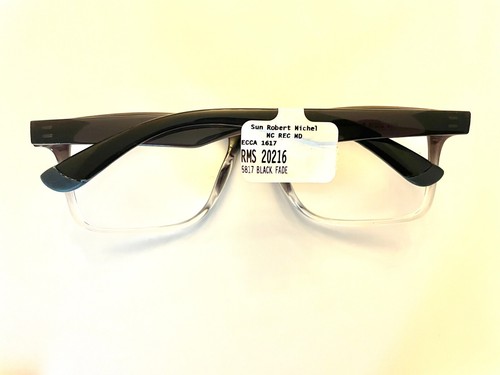 Robert Mitchel Eyeglasses Frame RMS 20216 Men's Black Fade Square 58-17-142 - Picture 3 of 3