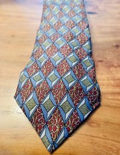 Claybrooke 100% Silk Multicolor Geometric Brocade Tie Necktie Made In USA
