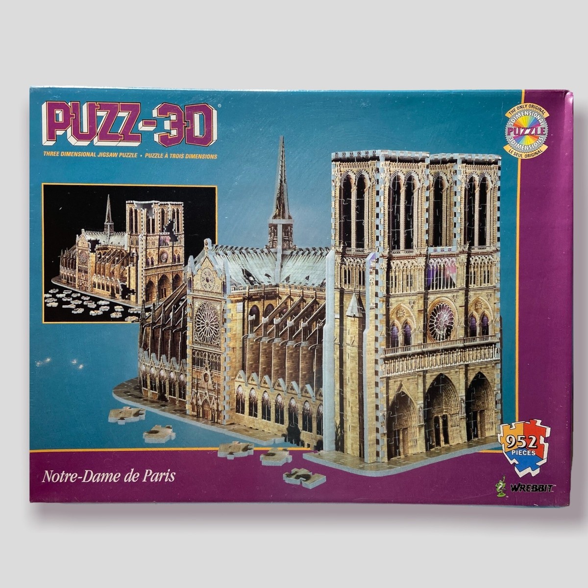 Puzz 3D Puzzle Notre Dame Cathedral Milton Bradley 952 Pcs 1995 Puzz 3D Puzzle Notre Dame Cathedral Milton Bradley 952 Pcs 1995