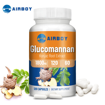 120pcs Glucomannan Konjac Root Extract 1800mg - Weight Loss, Digestive Health
