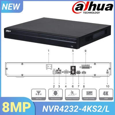 Dahua NVR4232-4KS2/L 32Channel H.265 Network Surveillance Video Recorder 2 SATA