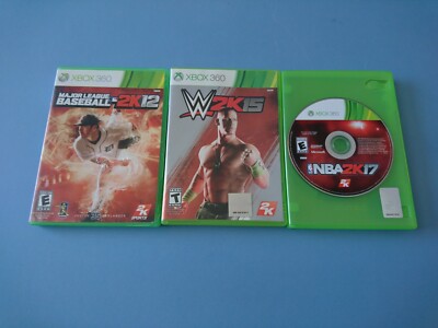 W2K15 & MAJOR LEAGUE BASEBALL 2K12 & NBA 2K17 (Discs Only) - Microsoft Xbox 360