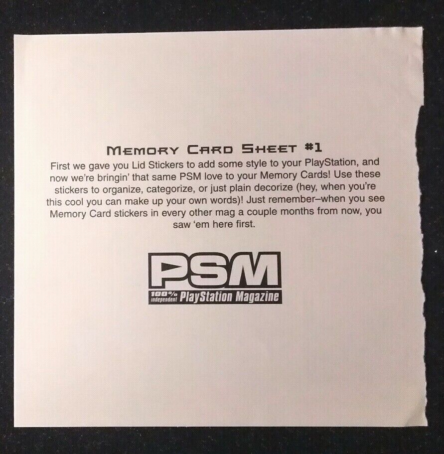 PS2 - PlayStation Memory Card Labels Collection A4 Printout