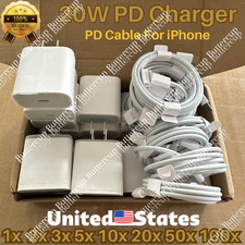 1-100 Lot 20W USB-C Power Adapter Block PD Fa...