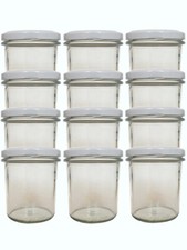 48x tumble jars 350ml jam jar preserving jar mason jars White