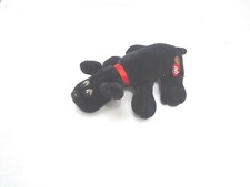 Pound Puppies Vintage Tonka 7" Black Puppy Plush small red ribbon scuffed eyes