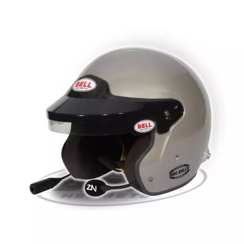 Casco cara abierta Bell Europe MAG Rally Hans plateado (FIA) (M)