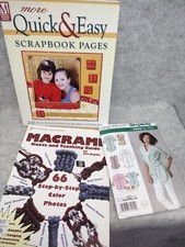Lot of 3 Quick  Easy Scrapbook Pages, Macrame Knots, Ladies shirt pattern 2255