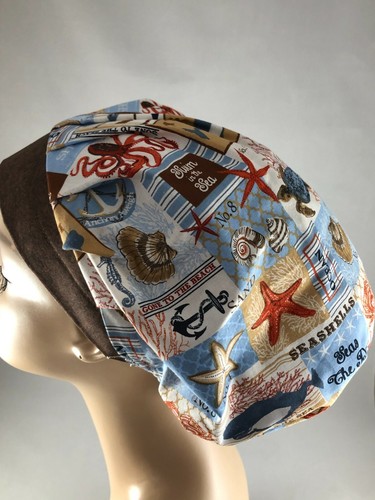 Bouffant Scrub Hat Beach Sea Turtle 