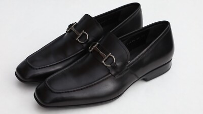Salvatore Ferragamo Men\'s Black Leather Gancini Bit Loafers Size 10.5 EE (Wide) Ferragamo Men main image 4