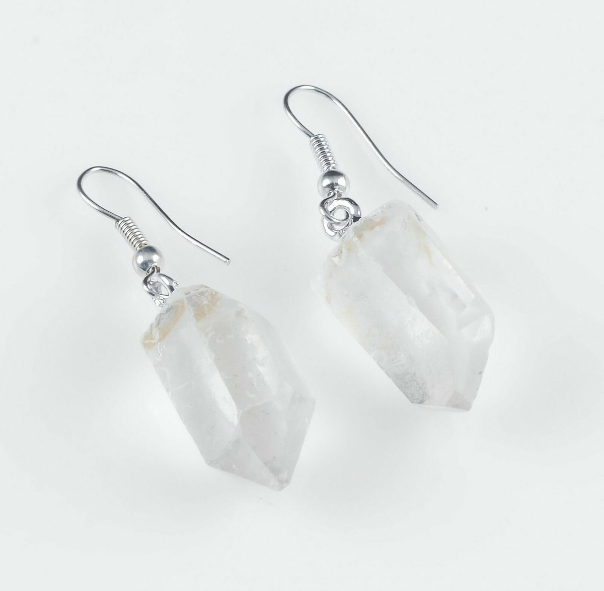 QUARTZ Crystal Earrings Clear Quartz Point Natural Stone