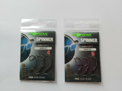 Korda Spinner Hook Sections Curv Barbless Readyrig Ready Carp Rig Leader