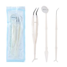 20-200 Set Disposable Dental Examination Instrument Kit Tweezer Mirror Explorer