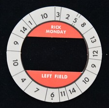 Cadaco All Star Baseball Board Game 1969 ERROR Disc- Rick Monday - Left Field