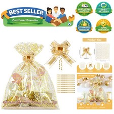 10 Pieces Large Cello/Cellophane Bags,24x 30 Inches Clear Basket Gift Bags Go...