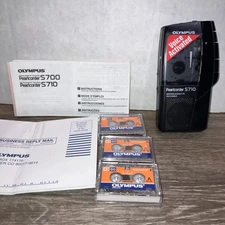 Olympus Pearlcorder S710 Microcassette Voice RECORDER Dictaphone + 3 tape/ instr