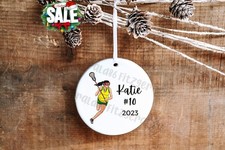 Girls Lacrosse Christmas Ornament , Kids Christmas Ornament, Personalized Lac...
