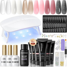 Kit Unghie Gel Completo Set Unghie Ricostruzione Set 6 Colori Nudo Rosa 16Ml Con