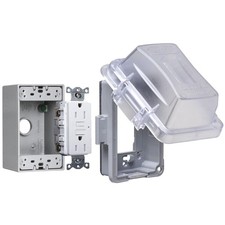 Weatherproof Socket Cover Kit with GFCI Outlet
