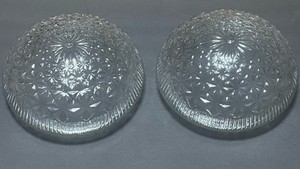 2 Glass Ceiling Light Covers Mid Century Textured Unused 7 3/4”