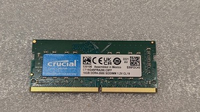 Crucial Micron CT16G4SFRA266.C8FF 16GB DDR4-2666 SODIMM 1.2V CL19
