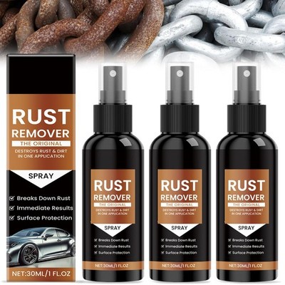 3 Pcs Rust Remover Spray for Metal, Cars, Tools  Heavy Duty Iron Stain Cleaner