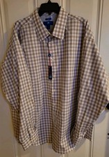 Egara Men  s Shirt 2X NWT Plaid Classic Fit Stretch Non Iron Button Down Shirt