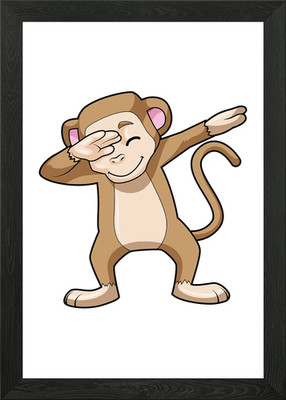 Monkey Hip Hop Dance Dab gerahmtes Wandbild Poster Leinwanddruck Bild