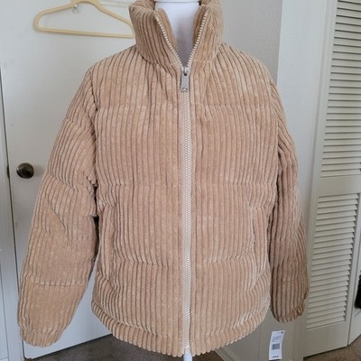 Koolaburra by UGG short corduroy puffer jacket Small 36'' Camel NWT Cozy Camping 