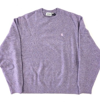 CARHARTT WIP Curtis Crewneck Sweater Tangled Phlox Purple Size XL NWT Men Knit