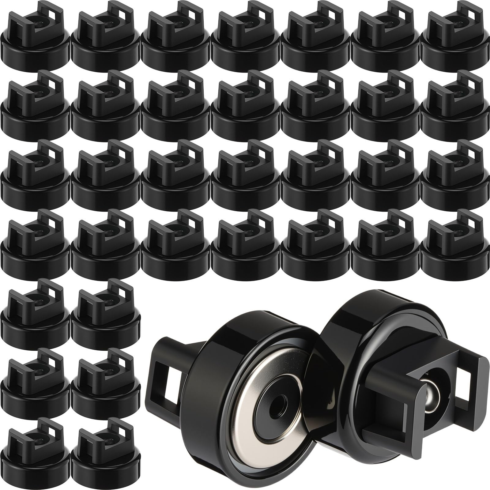 Yookeer 48 Pieces Magnet Zip Tie Mount 22 mm Heavy-duty Magnetic Zip Tie Moun...