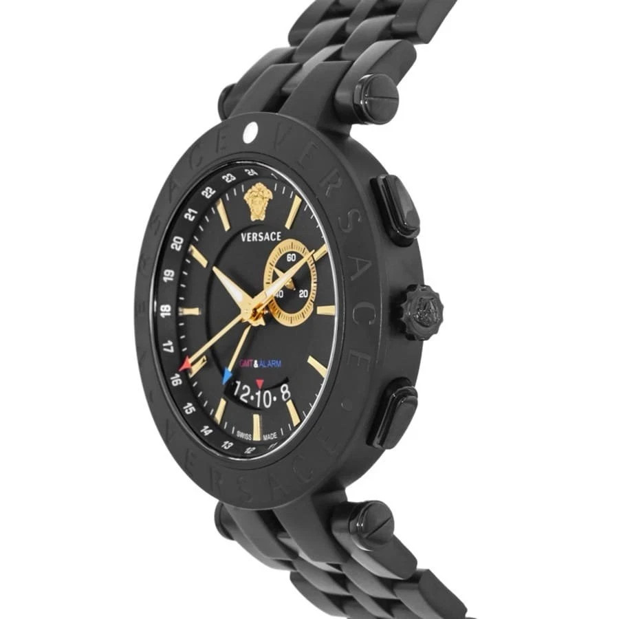 VERSACE V-RACE GMT BLACK  MEN' WATCH- PRE-OWNED