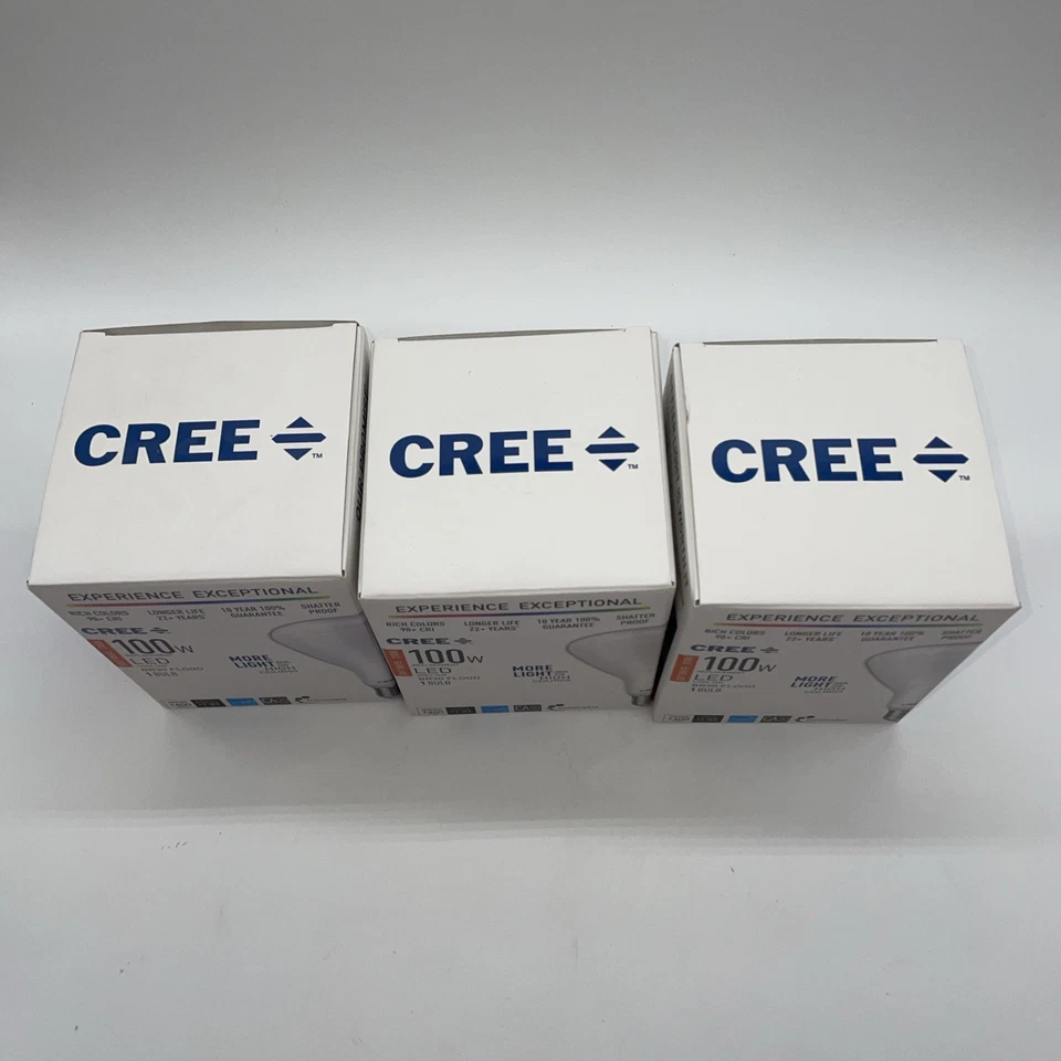 Cree 100W Equivalent Daylight BR30 Dimmable Soft White 2700k LED- 3 Bulbs - Image 2 of 4