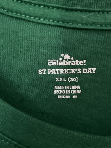 “NOT LUCKY JUST BLESSED” Green Tee Shirt ST PATRICK'S DAY Unisex Sz XXL / 20 - Picture 2 of 5